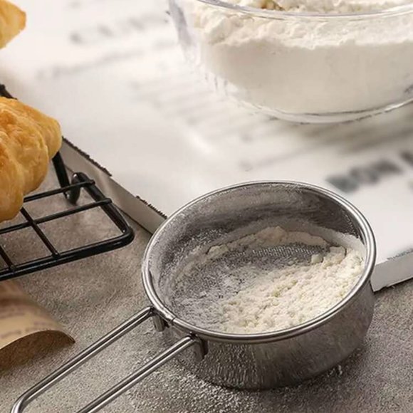 Kitchen Fine Colander Stainless Steel Flour, cocoa, sugar powder... Mesh Sifter - Picture 2 of 5